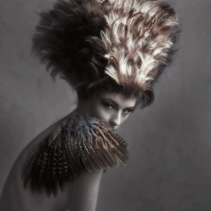 Coiffure plume par Emmanuel Esteban